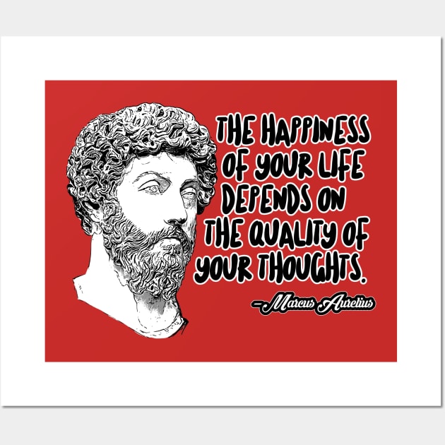 Marcus Aurelius Philosophy Statement Design Wall Art by DankFutura